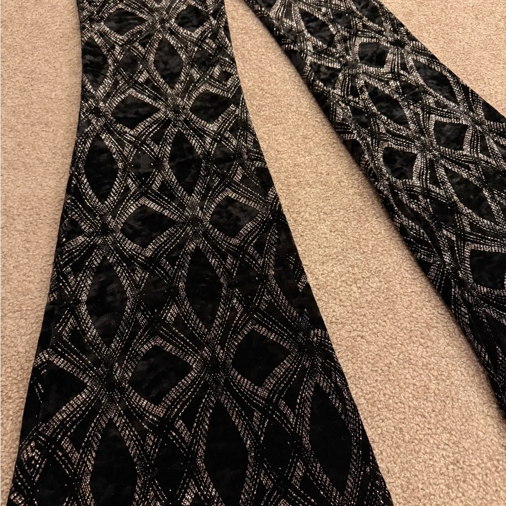 Zara Black Velvet Flare Pants - Picture 3 of 7